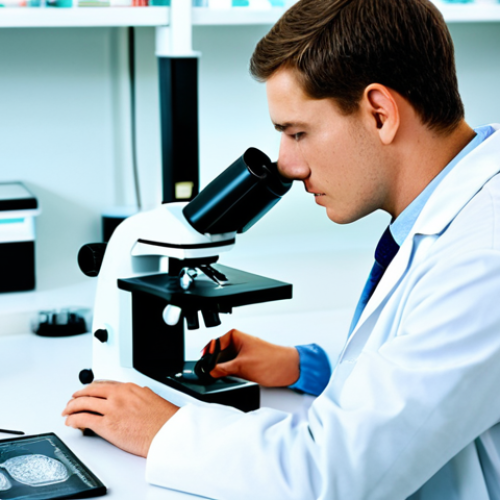 Home 21 **
"A diligent medical student in a modest lab coat, carefully examining a microscope slide in a well-lit pathology lab, fully clothed, appropriate attire, safe for work, perfect anatomy, natural proportions, professional photography, high quality."
**