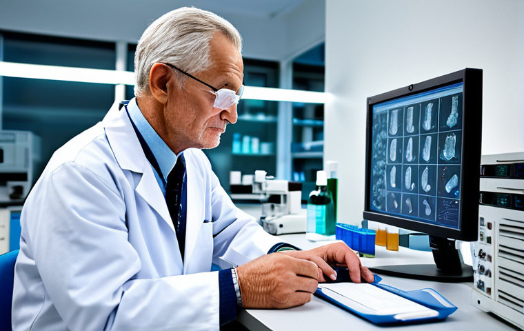 Senior Medical Lab Scientist**

*   A senior medical laboratory scientist in a modern diagnostic lab, analyzing samples with sophisticated equipment, fully clothed in professional lab attire, safe for work, appropriate content, perfect anatomy, natural proportions, professional.

**