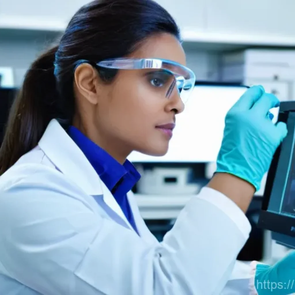 임상병리사 자격증과 타 자격증 비교 - **Prompt 1: Dedicated Clinical Pathology Technologist in a Modern Lab**
"A highly focused female...