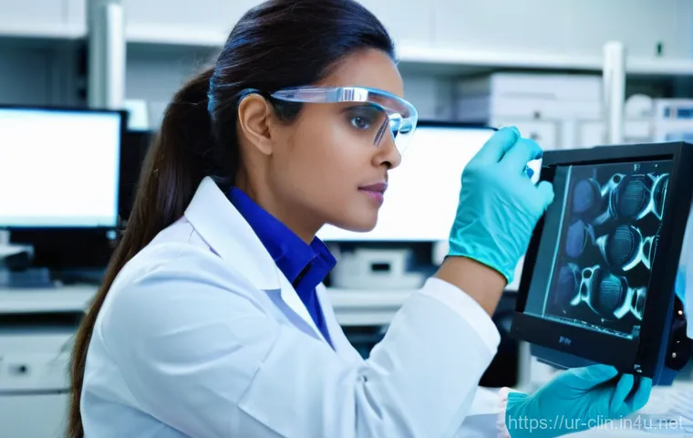 임상병리사 자격증과 타 자격증 비교 - **Prompt 1: Dedicated Clinical Pathology Technologist in a Modern Lab**
"A highly focused female...